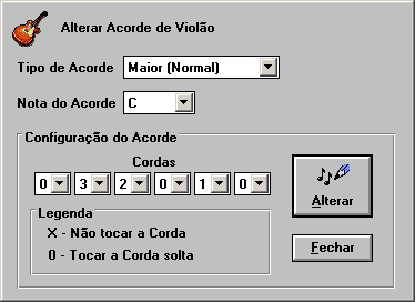 Tela para alterar Acordes de Viol�o