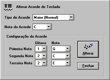 Tela para alterar Acordes de Viol�o