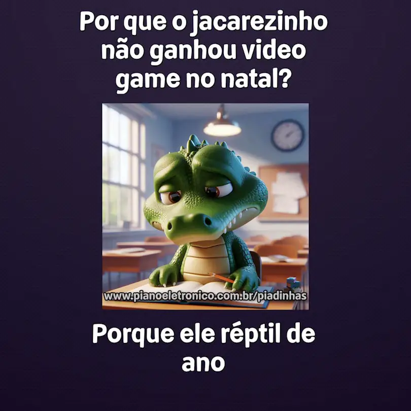 Por que o jacarezinho não ganhou video game no natal?

Porque ele réptil de ano