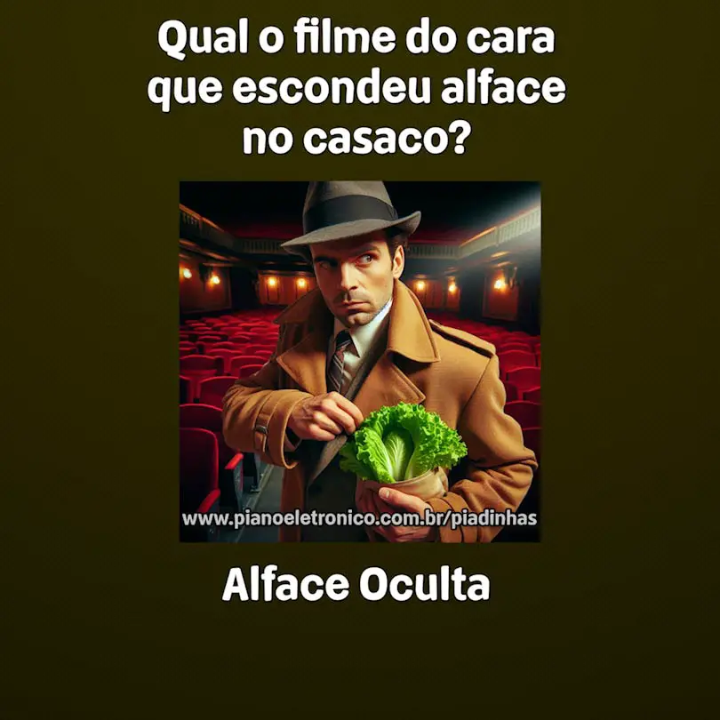 Qual o filme do cara que escondeu alface no casaco?

Alface Oculta
