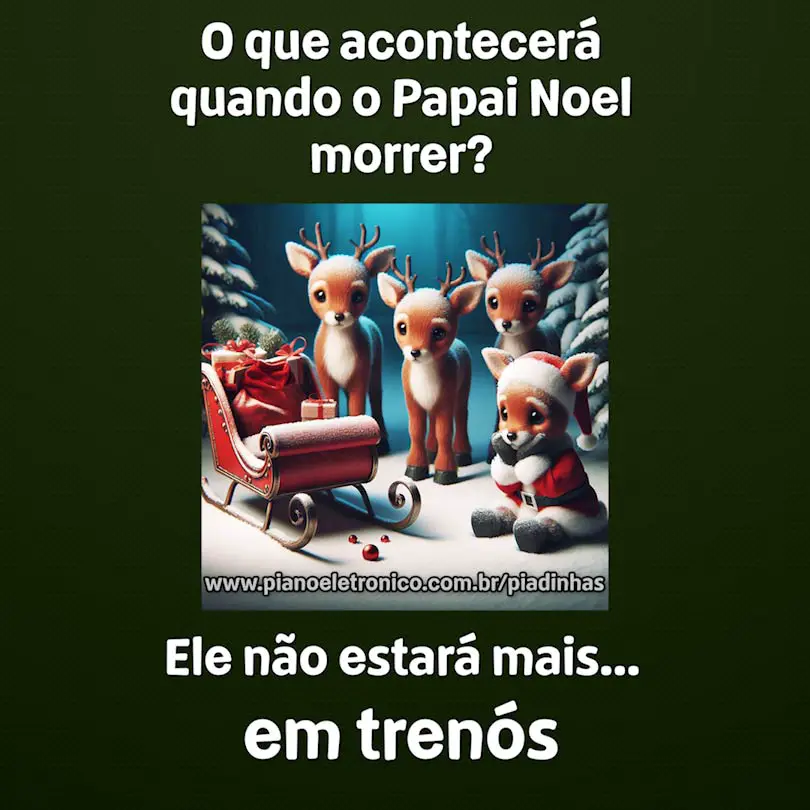 O que acontecerá quando o Papai Noel morrer?

Ele não estará mais... em trenós