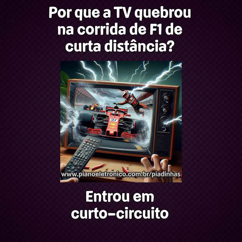 Por que a TV quebrou na corrida de F1 de curta distância?

Entrou em curto-circuito